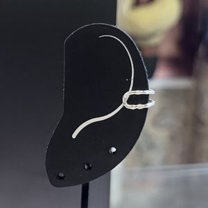 4. Hammered Earcuff silver gray