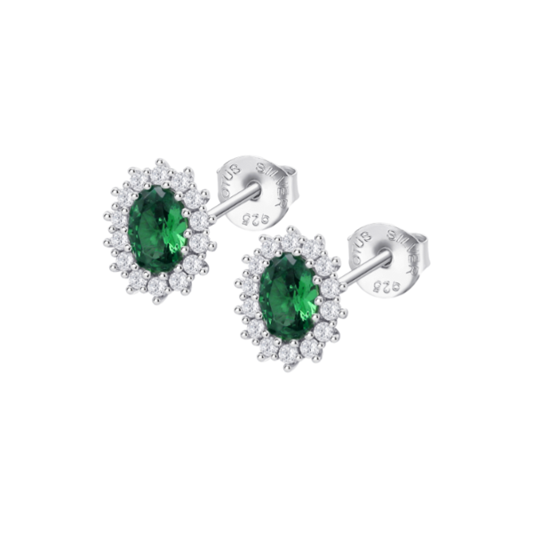 1. Earrings LP3459 green LOTUS Silver lp3459-4
