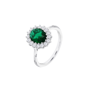 Ring LP3459 green LOTUS Silver