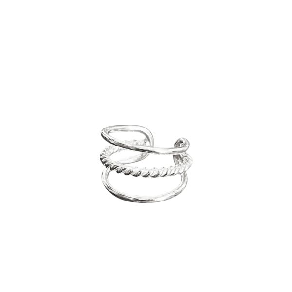 Earcuff torchon silver gray BRASS Workshop