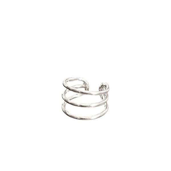 Earcuff line silver gray BRASS Workshop