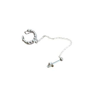 Orecchino singolo catena earcuff grigio argento BRASS Workshop