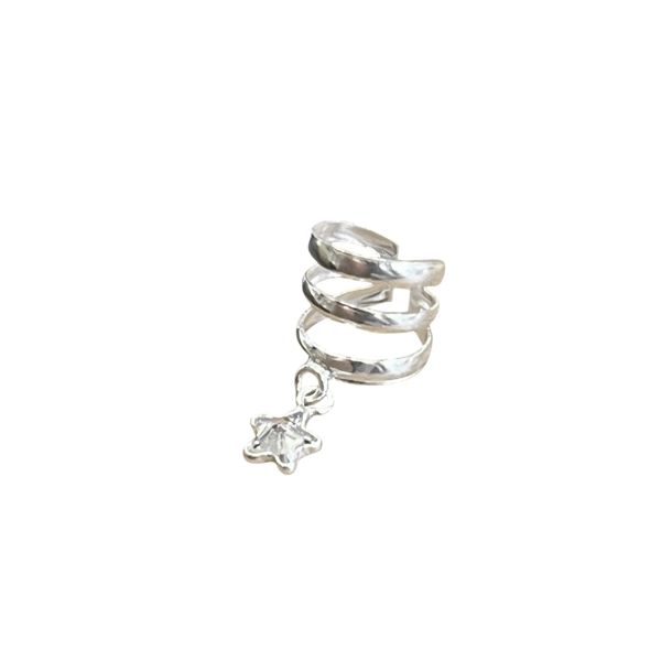 1. Earcuff stella grigio argento BRASS Workshop ear11