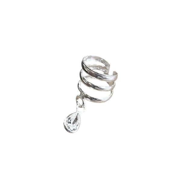 1. Earcuff goccia grigio argento BRASS Workshop ear12