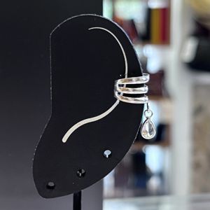 3. Earcuff goccia grigio argento