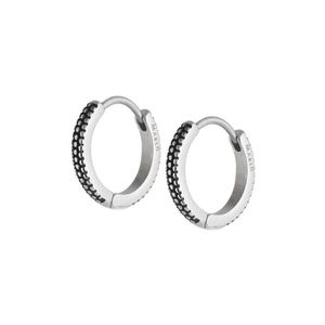 Dotted hoop earrings steel gray Marlù Gioielli