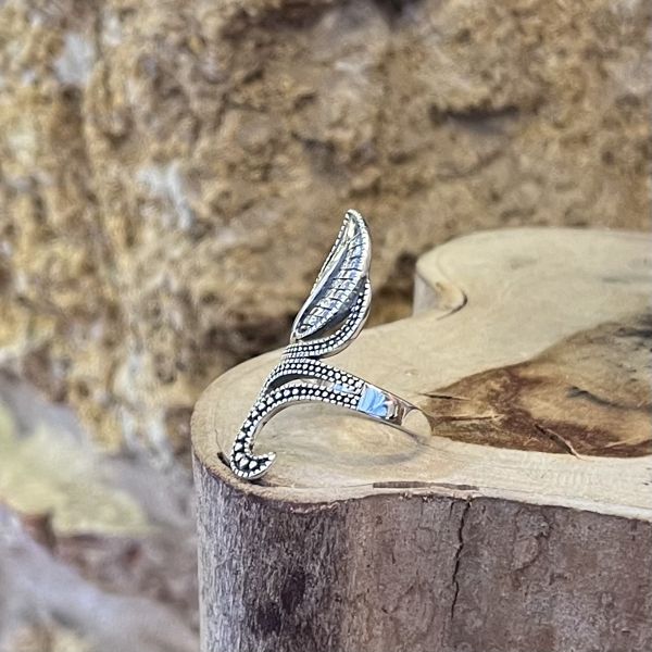 2. Leaf ring silver gray BRASS Workshop 25an30