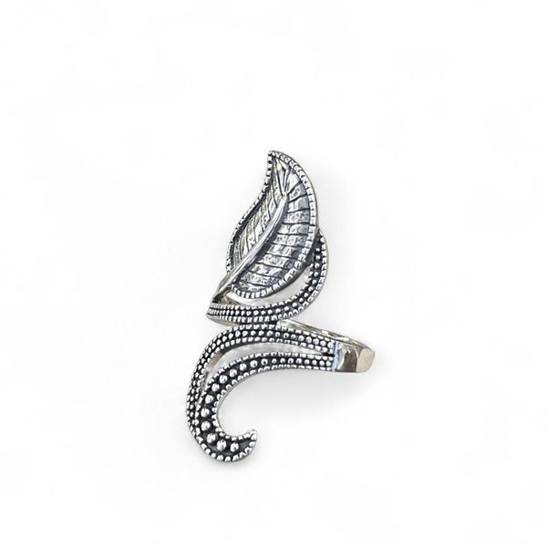 1. Leaf ring silver gray BRASS Workshop 25an30