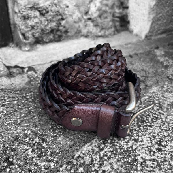2. 2.8cm braided belt Dark brown BRASS Workshop ci28