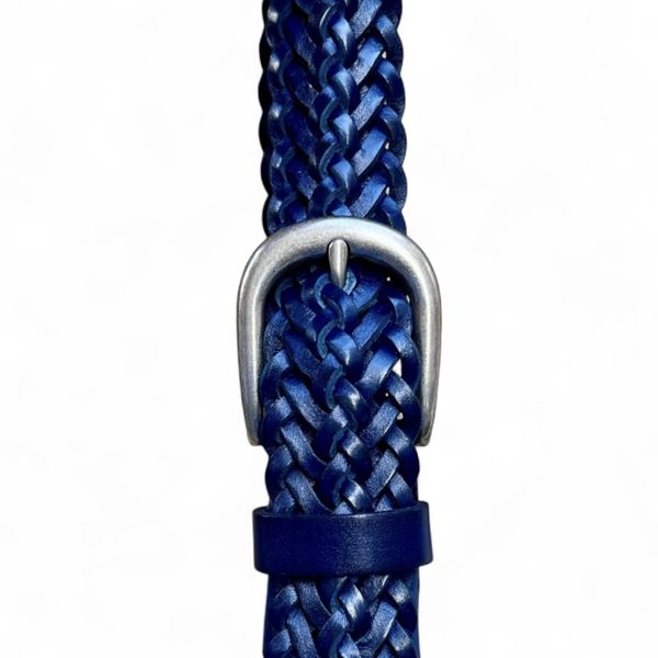 Cintura intrecciata 2,8 cm Blu BRASS Workshop