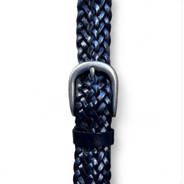 Cintura Donna BRAX Dob | Intrecciata Elastica Blu Navy | Fibbia In Metallo