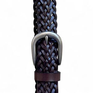 Cintura intrecciata 2,8 cm Testa di moro BRASS Workshop