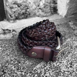2. 2.8cm braided belt Dark brown
