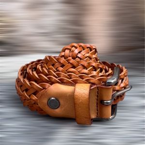 2. 2.8cm braided belt Mustard