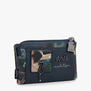 Portafogli medio flessibile RFID Evolution blu Anekke