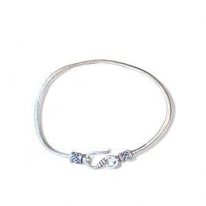 Snake bezel bracelet Silver grey BRASS Workshop