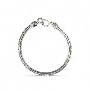 Flat mesh bracelet silver gray BRASS Workshop