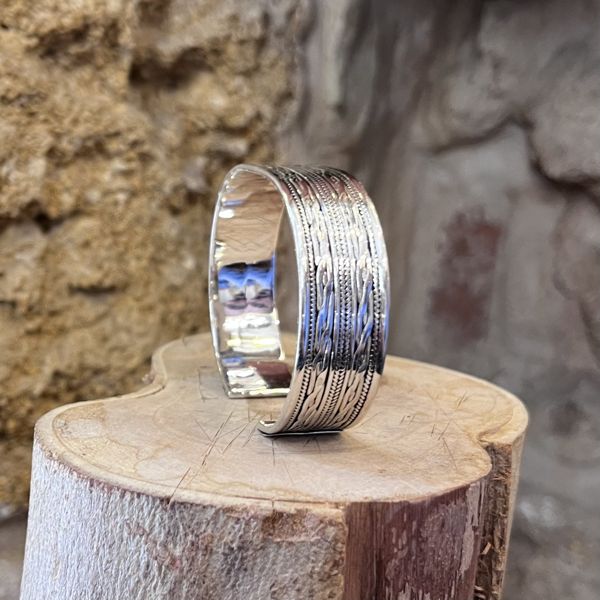 3. Bracciale rigido largo Grigio argento BRASS Workshop 25br23