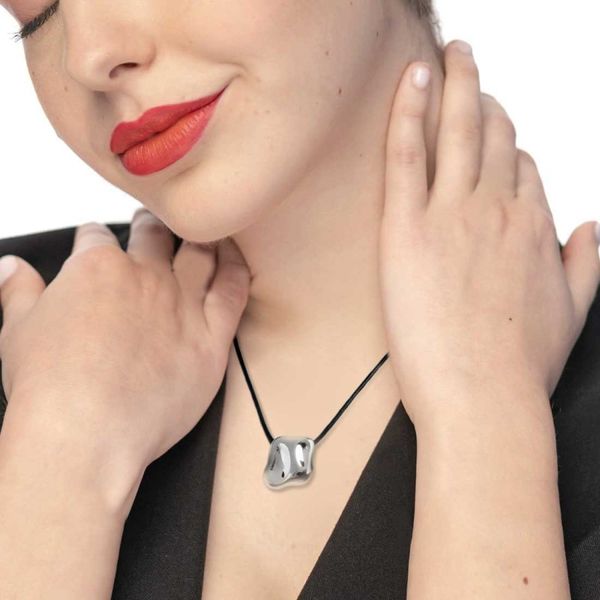 1. Irregular square pendant necklace steel grey Marlù Gioielli 33co0031-n