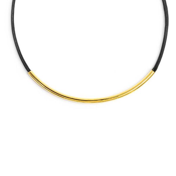 Cord necklace with tubular gold Marlù Gioielli