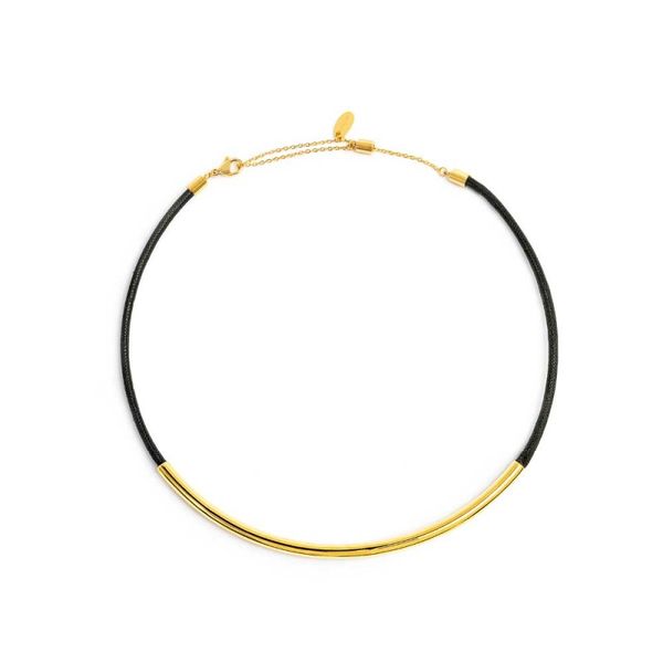 2. Cord necklace with tubular gold Marlù Gioielli 33cn0043-n