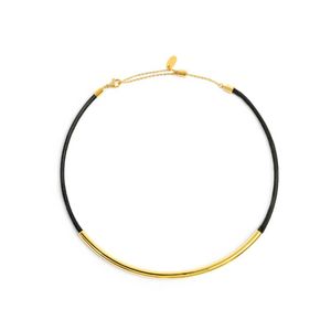 2. Cord necklace with tubular gold
