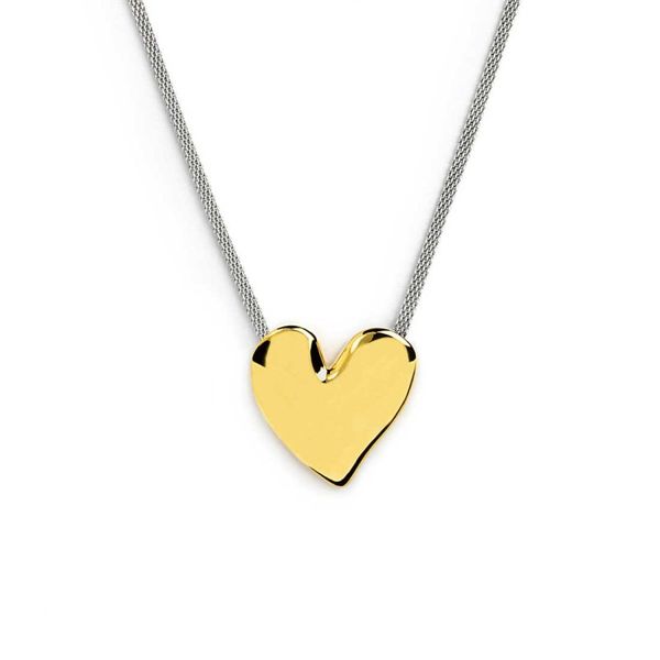 Irregular heart necklace steel grey Marlù Gioielli