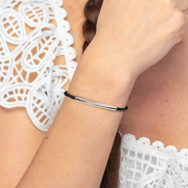 1. Triple strand bracelet with tubular steel grey Marlù Gioielli 33br0057-n