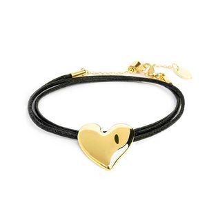 Cord bracelet with irregular heart gold Marlù Gioielli