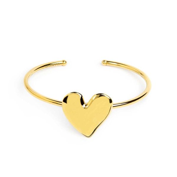 Irregular heart rigid bracelet gold Marlù Gioielli
