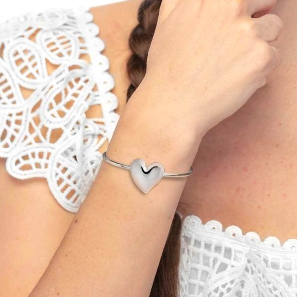 1. Irregular heart rigid bracelet steel grey Marlù Gioielli 33br0063