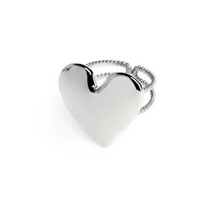 Anello cuore irregolare grigio acciaio Marlù Gioielli