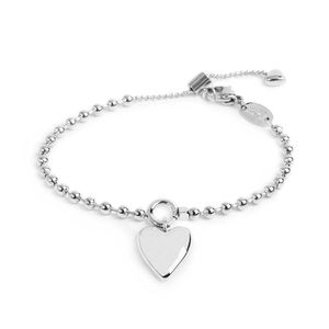Heart-shaped sphere chain bracelet steel grey Marlù Gioielli