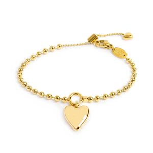 Heart-shaped sphere chain bracelet gold Marlù Gioielli