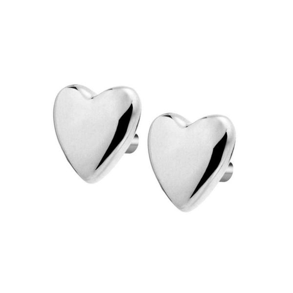 Heart stud earrings steel grey Marlù Gioielli