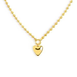 Heart-shaped sphere chain necklace gold Marlù Gioielli