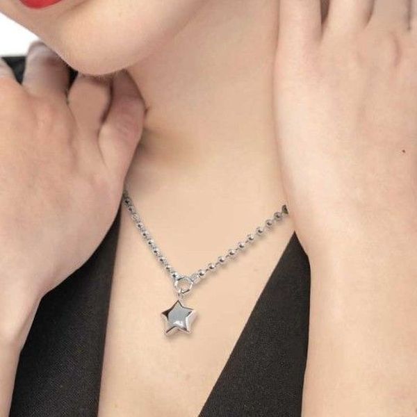 1. Sphere chain necklace with star steel grey Marlù Gioielli 18cn126