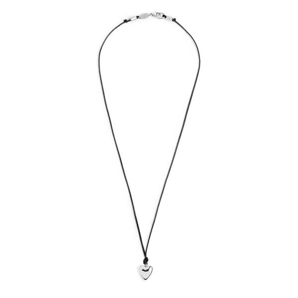 2. Cord necklace with heart steel grey Marlù Gioielli 18co024-n