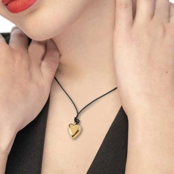1. Collana cordino nero con cuore oro Marlù Gioielli 18co024-n