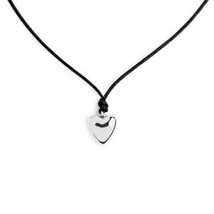 3. Cord necklace with heart steel grey