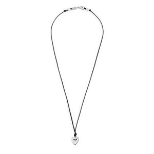 2. Cord necklace with heart steel grey