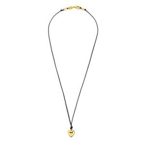 2. Collana cordino nero con cuore oro