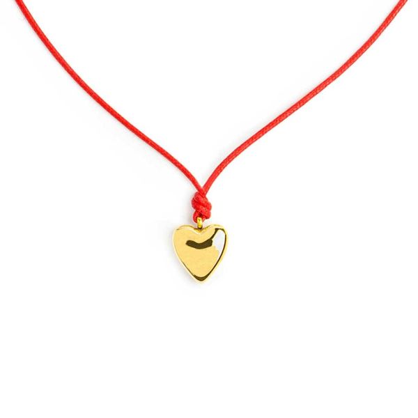 3. Collana cordino rosso con cuore oro Marlù Gioielli 18co024-r