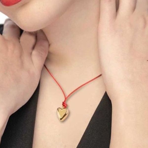 1. Collana cordino rosso con cuore oro Marlù Gioielli 18co024-r