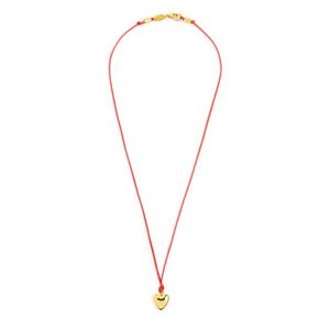 2. Collana cordino rosso con cuore oro