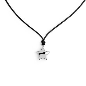 Collana cordino nero con stella grigio acciaio Marlù Gioielli