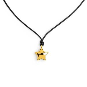 Collana cordino nero con stella oro Marlù Gioielli