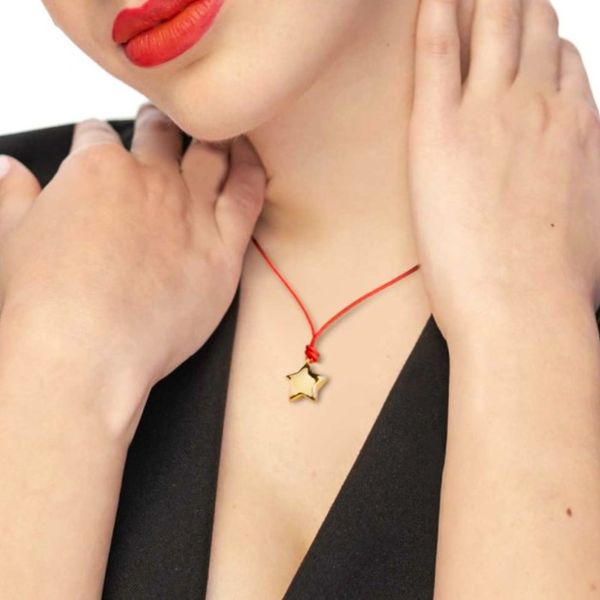 1. Collana cordino rosso con stella oro Marlù Gioielli 18co025-r