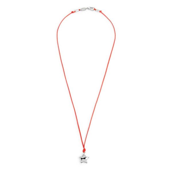 2. Red cord necklace with star steel grey Marlù Gioielli 18co025-r