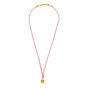 2. Collana cordino rosso con stella oro